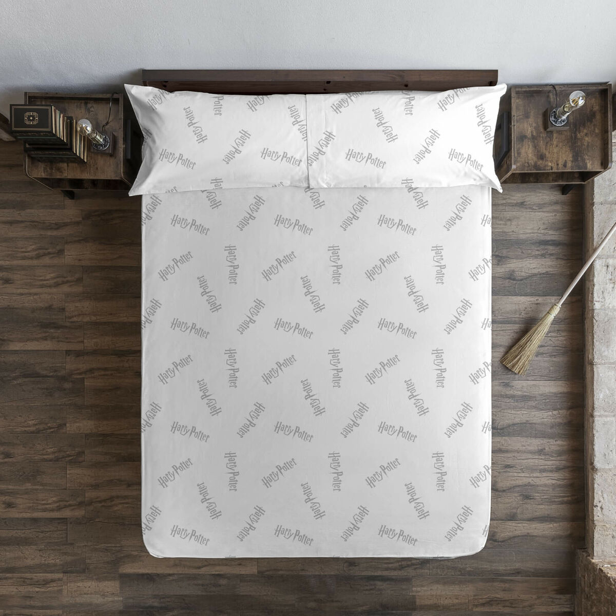 Onderlaken Harry Potter Wit Grijs Bed van 180